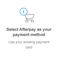 Select Afterpay as your payment method. Use your existing payment card