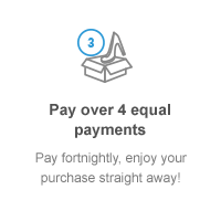 Pay over 4 equal payments. Pay fortnightly, enjoy your purchase straight away!